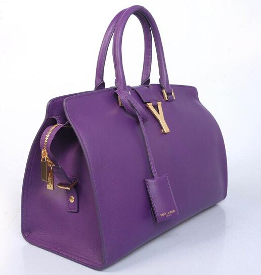 2014 Cheap Saint Laurent Cabas Chyc calfskin medium handbag 8337 purple - Click Image to Close